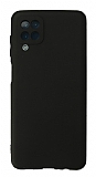 Samsung Galaxy A12 / M12 Kamera Korumal Siyah Silikon Klf