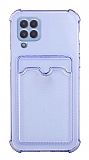 Samsung Galaxy A12 / M12 Kartlkl Kamera Korumal effaf Mor Rubber Klf
