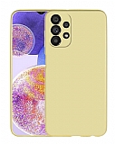 Samsung Galaxy A23 Kamera Korumal Mat Gold Silikon Klf