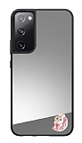 Samsung Galaxy S20 FE Sevimli Tavan Figrl Aynal Silver Rubber Klf
