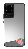 Samsung Galaxy S20 Ultra Pembe Bulut Figrl Aynal Silver Rubber Klf