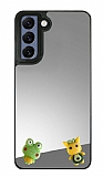 Samsung Galaxy S21 Plus Kurbaa Figrl Aynal Silver Rubber Klf