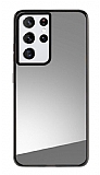 Samsung Galaxy S21 Ultra Aynal Silver Silikon Kenarl Rubber Klf