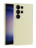 Samsung Galaxy S24 Ultra Kamera Korumal Mat Gold Silikon Klf