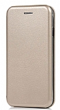 Huawei P40 Lite E Curve Manyetik Kapakl Gold Deri Klf