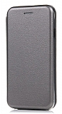 Huawei P40 Lite E Curve Manyetik Kapakl Silver Deri Klf