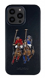 Santa Barbara Jockey Polo Racquet Club iPhone 14 Pro Max Siyah Deri Klf
