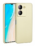 Vivo Y36 4G Kamera Korumal Mat Gold Silikon Klf