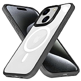 X-Level Ice Crystal iPhone 15 MagSafe zellikli Gri Silikon Klf