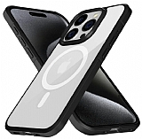 X-Level Ice Crystal iPhone 15 Pro Max MagSafe zellikli Siyah Silikon Klf