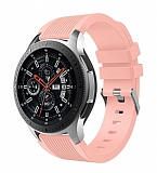 Samsung Galaxy Watch 3 45 mm izgili Pembe Silikon Kordon