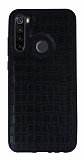 Xiaomi Redmi Note 8T Silikon Kenarl Siyah Deri Klf