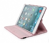 Apple iPad Air / iPad 9.7 360 Derece Dner Standl Pembe Deri Klf - Resim: 2