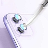 iPhone 12 mini 5.4 in Metal Kenarl Cam Silver Kamera Lensi Koruyucu - Resim: 2