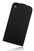 Apple iPhone 4 / 4S Kapakl Siyah Deri Klf - Resim: 1