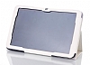 LG G Pad 10.1 V700 Standl Yan Kapakl Beyaz Deri Klf - Resim: 3