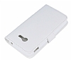 Asus ZenFone 4 Czdanl Yan Kapakl Beyaz Deri Klf - Resim: 3