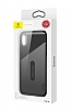 Baseus Card Pocket iPhone X / XS Silikon Kenarl Lacivert Rubber Klf - Resim: 8