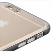 Baseus Fusion iPhone 6 Plus / 6S Plus Dark Silver Metalik Kenarl effaf Silikon Klf - Resim: 1