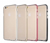Baseus Fusion iPhone 6 Plus / 6S Plus Dark Silver Metalik Kenarl effaf Silikon Klf - Resim: 7