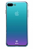 Baseus Glass iPhone 7 Plus / 8 Plus Mavi Rubber Klf - Resim: 3