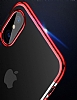 Baseus Glitter iPhone X / XS Krmz Kenarl effaf Rubber Klf - Resim: 2