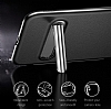 Baseus iPhone X / XS Standl Deri Grnml Beyaz Silikon Klf - Resim: 5