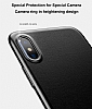 Baseus iPhone X / XS Standl Deri Grnml Beyaz Silikon Klf - Resim: 3