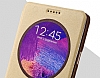 Baseus Samsung Galaxy Note 4 Uyku Modlu Pencereli Gold Deri Klf - Resim: 5
