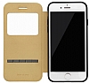 Baseus Simple iPhone 7 Plus Pencereli Manyetik Kapakl Kahverengi Deri Klf - Resim: 4