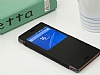 Baseus Sony Xperia Z3 Pencereli nce Kapakl Siyah Deri Klf - Resim: 9