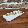 Samsung Galaxy A7 2016 Beyaz ncili Gold Zincirli Klf - Resim: 3