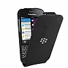 BlackBerry Q10 Flip Shell Orjinal Siyah Deri Klf - Resim: 1