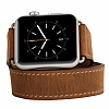 Burkley Apple Watch ift Tur Rustic Brown Gerek Deri Kordon (38 mm) - Resim: 4