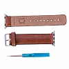 Burkley Padded Leather Apple Watch Rustic Brown Gerek Deri Kordon (42 mm) - Resim: 4