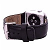 Burkley Padded Leather Apple Watch Rustic Black Gerek Deri Kordon (42 mm) - Resim: 3