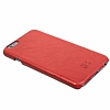 Burkley Snap On iPhone 6 / 6S Gerek Deri Creased Red Rubber Klf - Resim: 6