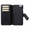 Burkley Wallet iPhone 6 / 6S Standl Kapakl Gerek Deri Rustic Black Klf - Resim: 1