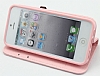 Cherry iPhone SE / 5 / 5S Yan Kapakl Pembe Czdan Klf - Resim: 1