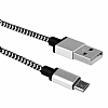 Cortrea Micro USB Dayankl Halat Silver Data Kablosu 1,20m - Resim: 2