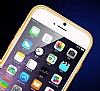 COTEetCI iPhone 6 Plus / 6S Plus Metal Kenarl Gold Deri Klf - Resim: 3