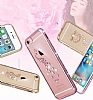 Dafoni Crystal Dream iPhone 6 / 6S Tal Bayku Gold Kenarl Silikon Klf - Resim: 2