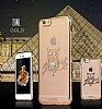 Dafoni Crystal Dream iPhone 6 / 6S Tal Ay Yldz Gold Kenarl Silikon Klf - Resim: 5