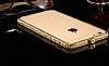 Dafoni Crystal Dream iPhone 6 / 6S Metal Tal Bumper ereve Gold Klf - Resim: 5