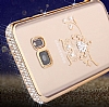 Dafoni Crystal Dream Samsung Galaxy S6 Edge Tal Bayku Gold Kenarl Silikon Klf - Resim: 1