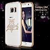 Dafoni Crystal Dream Samsung Galaxy S6 Edge Tal Bayku Gold Kenarl Silikon Klf - Resim: 8
