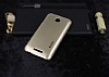 Dafoni HTC Desire 510 Metallic Thin Gold Rubber Klf - Resim: 1