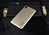 Dafoni HTC Desire 820 Metallic Thin Gold Rubber Klf - Resim: 1