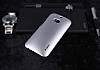Dafoni HTC One M8 Metallic Thin Silver Rubber Klf - Resim: 1