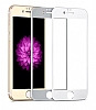 Dafoni iPhone 6 / 6S Metal Kenarl Tempered Glass Premium Silver Kavisli Cam Ekran Koruyucu - Resim: 1